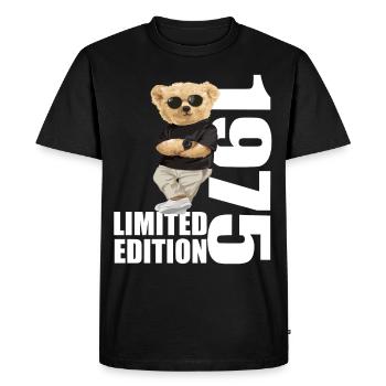 Édition limitée 1975 ours ours anniversaire 1975 - T-shirt Premium bio Homme - noir - Devant - Nico (187cm)