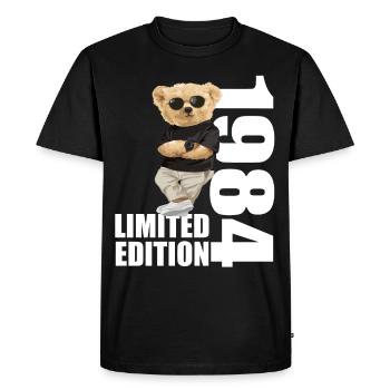 Édition limitée 1984 ours ours anniversaire 1984 - T-shirt Premium bio Homme - noir - Devant - Nico (187cm)