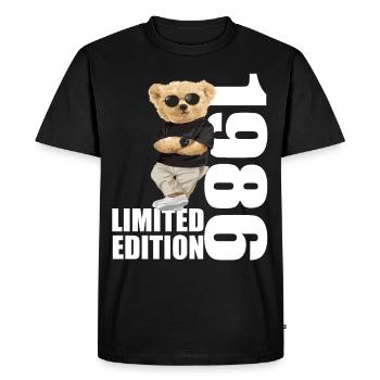 Édition limitée 1986 ours ours anniversaire 1986 - T-shirt Premium bio Homme - noir - Devant - Nico (187cm)