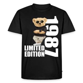 Édition limitée 1987 ours ours anniversaire 1987 - T-shirt Premium bio Homme - noir - Devant - Nico (187cm)
