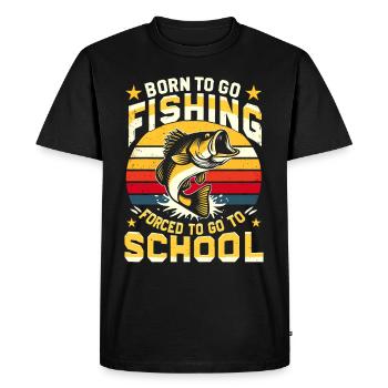 Fishing Angler Boy Fishing Fishing Saying Kids - Men's Premium Organic T-Shirt - black - Front - Nico (187cm)