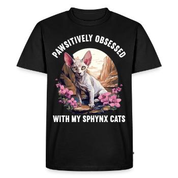 Chaton Sphynx Chat Sphynx - T-shirt Premium bio Homme - noir - Devant - Nico (187cm)