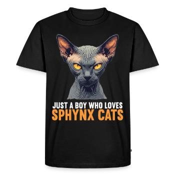Chaton Sphynx Chat Sphynx - T-shirt Premium bio Homme - noir - Devant - Nico (187cm)