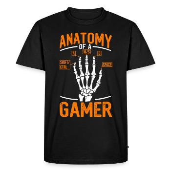 Jeux sur PC, PC Gamer, Zocker, Anatomie d’un joueur - T-shirt Premium bio Homme - noir - Devant - Nico (187cm)