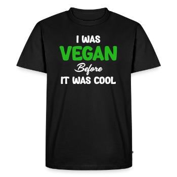 J’étais végétalienne avant que ce soit cool - T-shirt Premium bio Homme - noir - Devant - Nico (187cm)