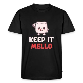 Gardez-le Mello guimauve jeux de mots cacao Rv montagne - T-shirt Premium bio Homme - noir - Devant - Nico (187cm)