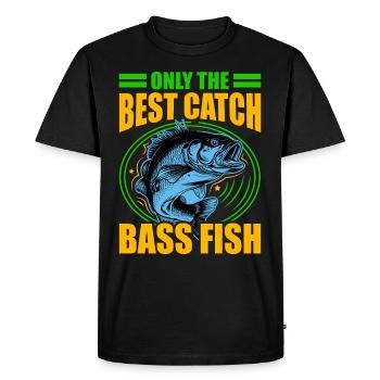 Only the Best catch Bass Fish - Men's Premium Organic T-Shirt - black - Front - Nico (187cm)