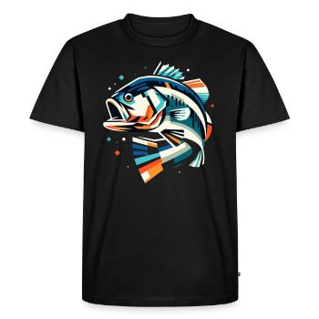 Bass Fish - Men's Premium Organic T-Shirt - black - Front - Nico (187cm)