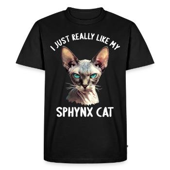 Chaton Sphynx Chat Sphynx - T-shirt Premium bio Homme - noir - Devant - Nico (187cm)