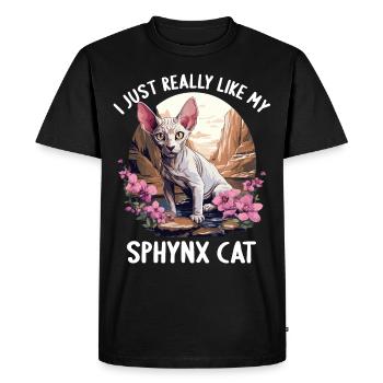 Chaton Sphynx Chat Sphynx - T-shirt Premium bio Homme - noir - Devant - Nico (187cm)