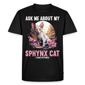 Chaton Sphynx Chat Sphynx - T-shirt Premium bio Homme - noir - Devant - Nico (187cm)