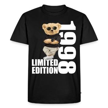 Édition limitée 1998 Ours ours anniversaire 1998 - T-shirt Premium bio Homme - noir - Devant - Nico (187cm)