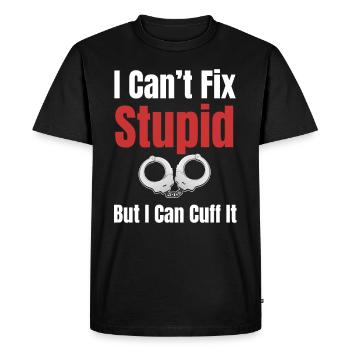 Je ne peux pas réparer des choses stupides, mais je peux - T-shirt Premium bio Homme - noir - Devant - Nico (187cm)