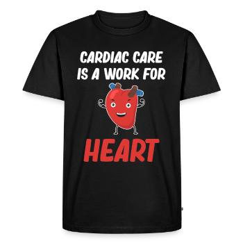 Heart care is a matter of the heart. - Men's Premium Organic T-Shirt - black - Front - Nico (187cm)