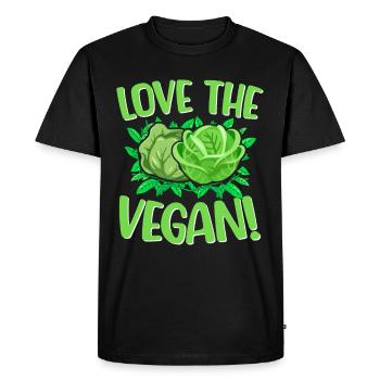 Love the Vegan Foodie Vegetarian - Men's Premium Organic T-Shirt - black - Front - Nico (187cm)