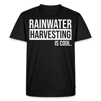 La récupération de l’eau de pluie est fraîche - T-shirt Premium bio Homme - noir - Devant - Nico (187cm)
