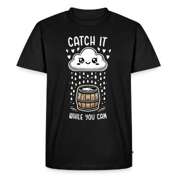 Attrapez-le pendant que vous pouvez récupérer l’eau de pluie - T-shirt Premium bio Homme - noir - Devant - Nico (187cm)