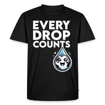 Chaque goutte compte Récolte d’eau de pluie - T-shirt Premium bio Homme - noir - Devant - Nico (187cm)