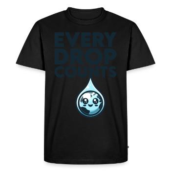 Chaque goutte compte Récolte d’eau de pluie - T-shirt Premium bio Homme - noir - Devant - Nico (187cm)