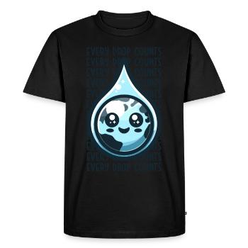 Chaque goutte compte Récolte d’eau de pluie - T-shirt Premium bio Homme - noir - Devant - Nico (187cm)