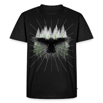 Forêt Faune Corbeau Corbeau Forêt Animaux Sombre - T-shirt Premium bio Homme - noir - Devant - Nico (187cm)