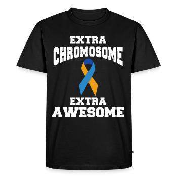 Extra Chromosome Extra Awesome Down Syndrome - Men's Premium Organic T-Shirt - black - Front - Nico (187cm)