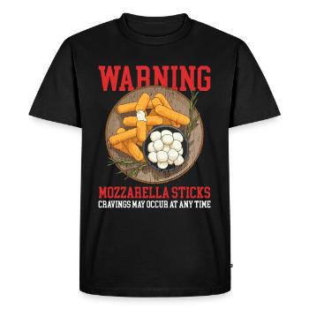 Bâtonnets de mozzarella fromage amateur de fromage cadeau - T-shirt Premium bio Homme - noir - Devant - Nico (187cm)