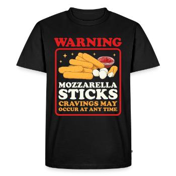 Bâtonnets de mozzarella Cheese Lover cadeau - T-shirt Premium bio Homme - noir - Devant - Nico (187cm)