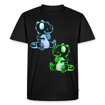 Fantaisie Enfants Dinoe Dinosaure Dragon Rétro - T-shirt Premium bio Homme - noir - Devant - Nico (187cm)