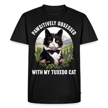 Tuxedo Kitten Tuxedo Cat - Men's Premium Organic T-Shirt - black - Front - Nico (187cm)