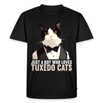 Tuxedo Kitten Tuxedo Cat - Men's Premium Organic T-Shirt - black - Front - Nico (187cm)
