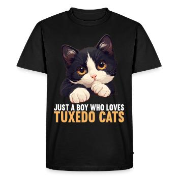 Tuxedo Kitten Tuxedo Cat - Men's Premium Organic T-Shirt - black - Front - Nico (187cm)