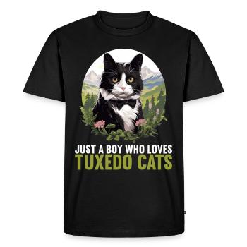 Tuxedo Kitten Tuxedo Cat - Men's Premium Organic T-Shirt - black - Front - Nico (187cm)