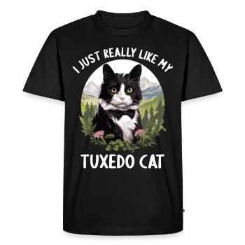 Tuxedo Kitten Tuxedo Cat - Men's Premium Organic T-Shirt - black - Front - Nico (187cm)