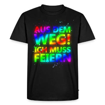 À l’écart, je dois célébrer les dictons, la fête, le plaisir - T-shirt Premium bio Homme - noir - Devant - Nico (187cm)