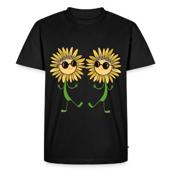 Lunettes de jardin de fleurs de tournesol d’été jardinier - T-shirt Premium bio Homme - noir - Devant - Nico (187cm)