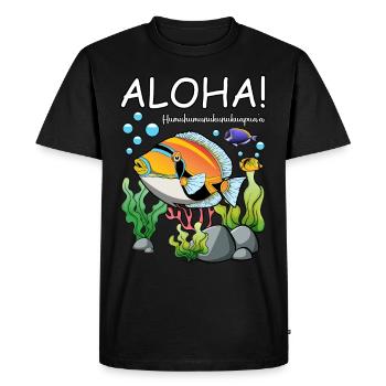 Humuhumunukunukuapua'a Hawaiian Reef Pusher - Men's Premium Organic T-Shirt - black - Front - Nico (187cm)