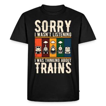 Train Locomotive Railway Train Driver Train Driver - Men's Premium Organic T-Shirt - black - Front - Nico (187cm)
