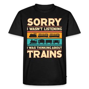 Train Locomotive Railway Train Driver Train Driver - Men's Premium Organic T-Shirt - black - Front - Nico (187cm)