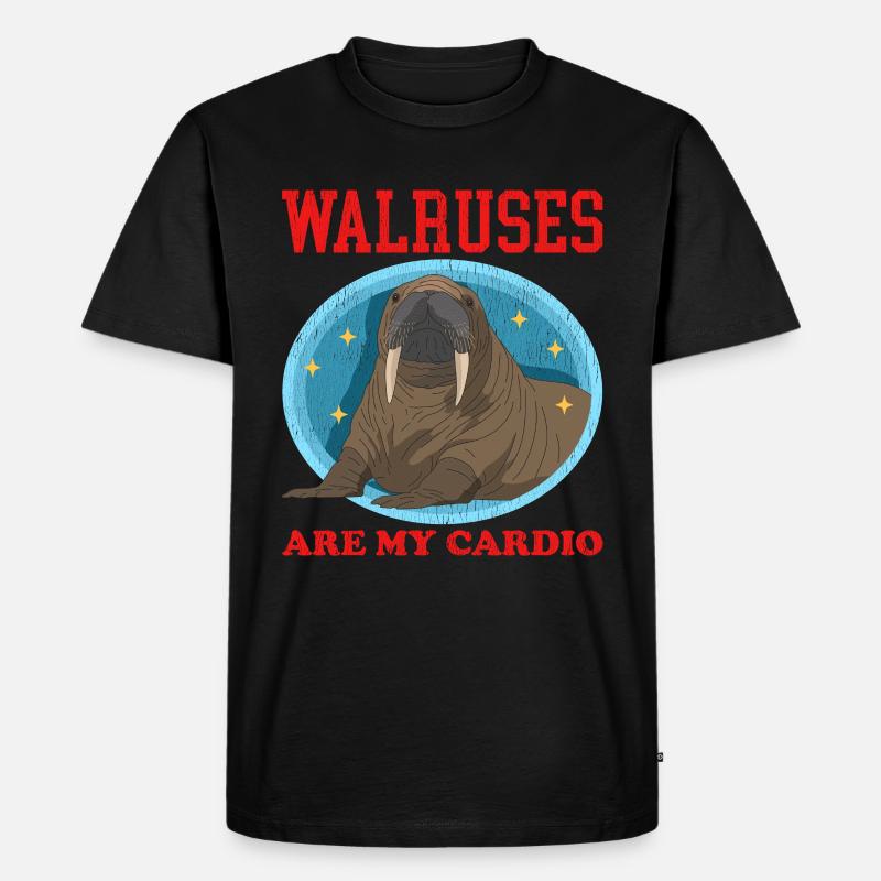 Walross Walroß Walrus Walrosse Geschenk - Männer Premium Bio T-Shirt - Schwarz