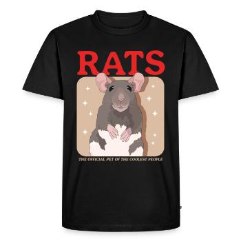 Rats, Rat Owner, Rat Lover Gift - Men's Premium Organic T-Shirt - black - Front - Nico (187cm)