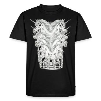 Licorne Licornes Créatures mythiques Animaux mythiques Enfant - T-shirt Premium bio Homme - noir - Devant - Nico (187cm)