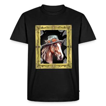 Tête de cheval Cheval Jument Ross Gaule - T-shirt Premium bio Homme - noir - Devant - Nico (187cm)