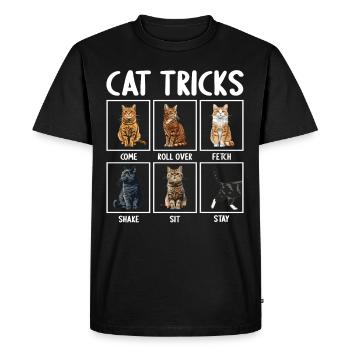 Chat Chats Astuces Chats Drôles - T-shirt Premium bio Homme - noir - Devant - Nico (187cm)