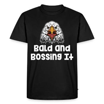 Chauve Et Bossing It Drôle Coiffeur Barbu - T-shirt Premium bio Homme - noir - Devant - Nico (187cm)