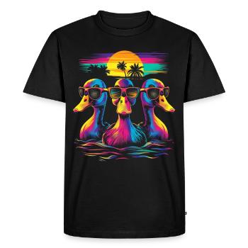 Ducks Duckling Ducky Lunettes de soleil Lunettes de soleil de plage - T-shirt Premium bio Homme - noir - Devant - Nico (187cm)