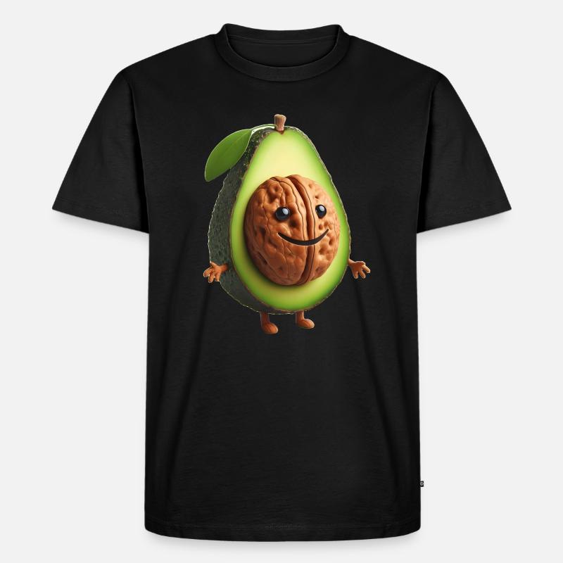 Cute avocado with walnut kernel! - Men's Premium Organic T-Shirt - black