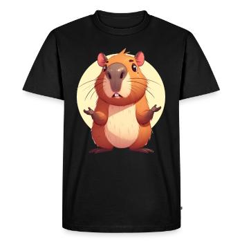 Confused Capybara - Men's Premium Organic T-Shirt - black - Front - Nico (187cm)
