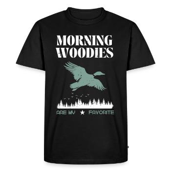 Duck Hunting Hunter Funny Saying - Men's Premium Organic T-Shirt - black - Front - Nico (187cm)