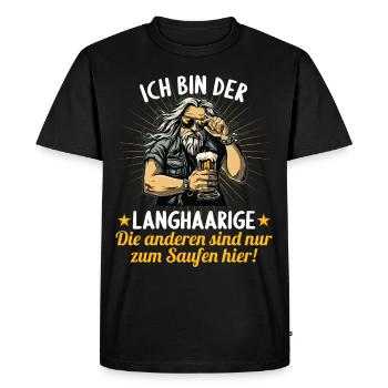 l’homme aux cheveux longs se marie enterrement de vie de garçon enterrement de vie de garçon - T-shirt Premium bio Homme - noir - Devant - Nico (187cm)